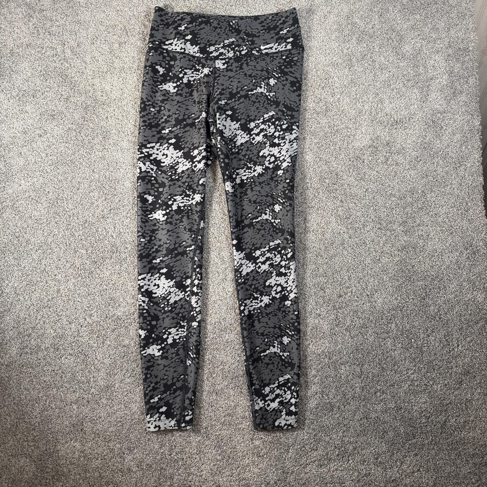 Nike Dri-FIT Legend 2.0 Leggings Womens S 27x28 Black Camo Yoga Running Athletic